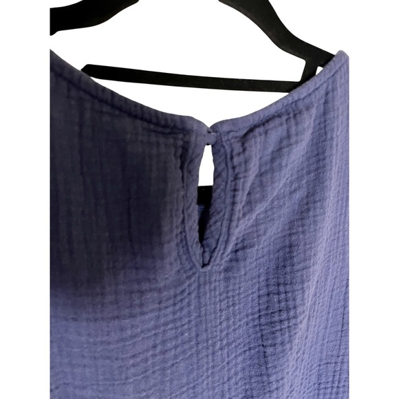 Brannan Blue 100% Cotton Gauze Midi Dress Size M Cottagecore Coastal Fall - Picture 8 of 10